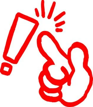 Red Hand-painted caution mark Stock Illustration