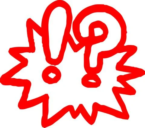 Red Hand-painted caution mark Stock Illustration