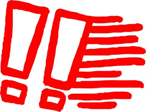 Red Hand-painted caution mark Stock Illustration