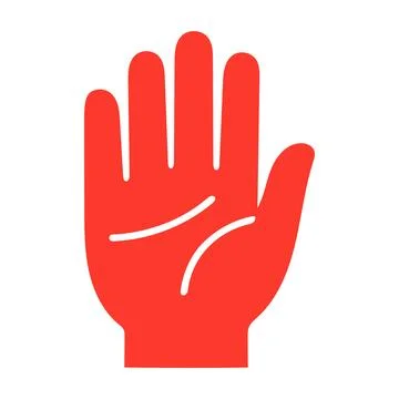 Red hand peace sign vector illustration 스톡 일러스트