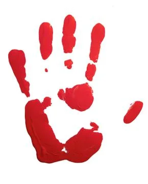 Red hand-print Stock Illustration