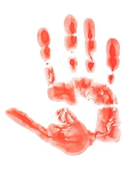 Red hand print Stock Photos