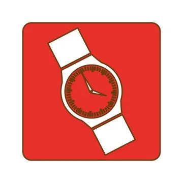 Red hand watch icon image Stock Illustration