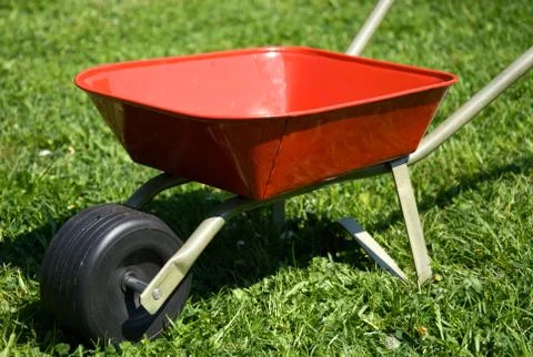 Red handbarrow 库存照片