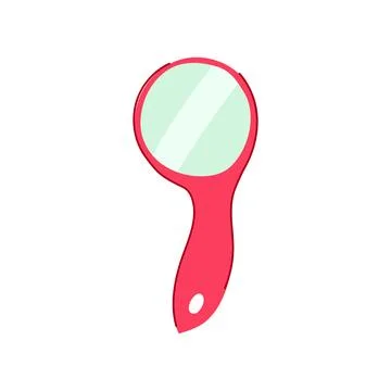 Red handheld personal accessory with reflective surface Stock Illustration
