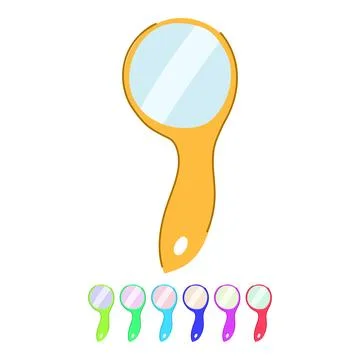 Red handheld personal accessory with reflective surface graphic Stock Illustration