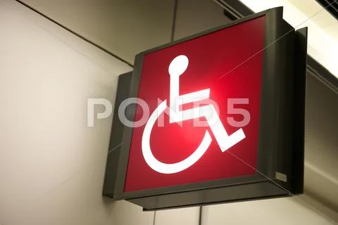 Red handicap sign Stock Photos