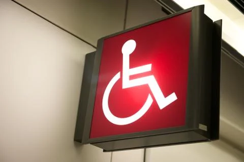 Red handicap sign Stock Photos