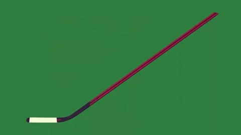 Red handle and white golf ball stick club on background hockey pencil it frame Stock Footage 337340981