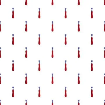 Red handle carpentry chisels repeating on white pattern Stock Illustration