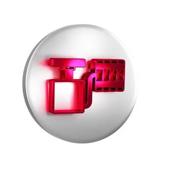 Red Handle detonator for dynamite icon isolated on transparent background. .. Stock Illustration