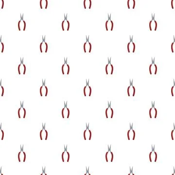 Red handled pliers tool seamless pattern Stock Illustration
