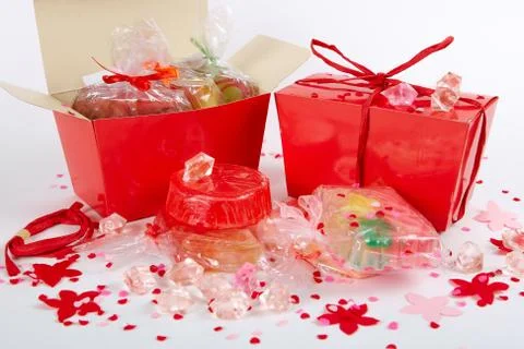 Red  handmade soap Stock Photos