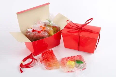 Red  handmade soap Stock Photos