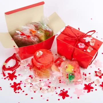 Red  handmade soap Stock Photos