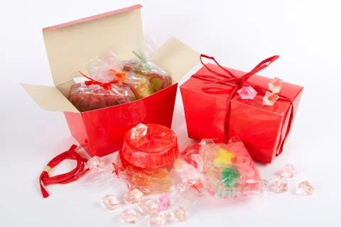 Red  handmade soap Stock Photos