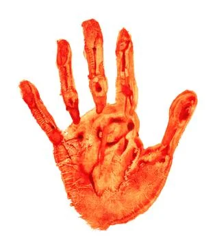 Red handprint isolated Foto stock
