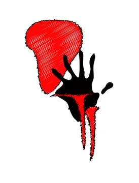 Red Handprint  of palm Illustrazione stock
