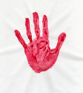 Red handprint 库存照片