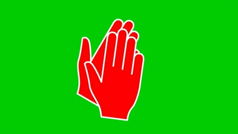Red hands clap green Stock Footage 194824335
