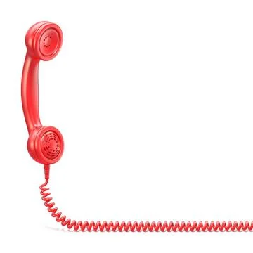 Red handset. 3D Red handset. 3D render illustration isolated on white back... Stock Photos