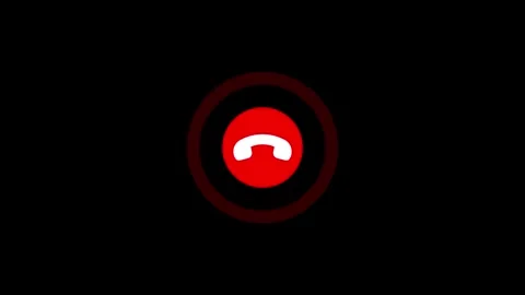Red hang up button animation on black background, call disconnect symbol, c.. Stock Footage 329145219
