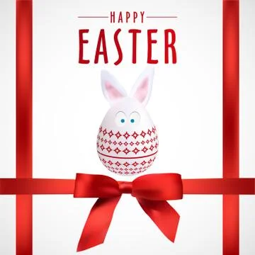Red Happy Easter Rabbit Egg Poster Illustrazione stock
