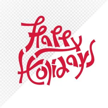 Red happy holidays text Stock Illustration