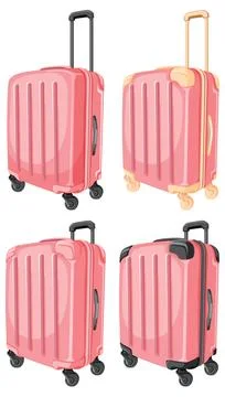 Red Hard Shell Suitcase Set With Rolling Wheels Illustrazione stock
