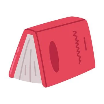 Red hardback book. School education, bookstore, library cartoon vector Stock Illustration