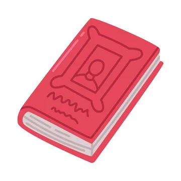 Red hardback book. Science, hobby, education concept cartoon vector illustration Stock Illustration