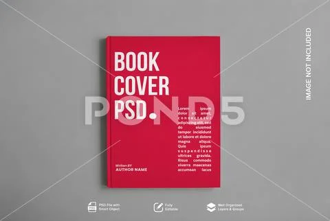 Red hardcover minimalist book mockup PSD 模板