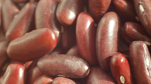 Red Haricot Beans. Close up slow panorama. Macro shot. Stock Footage 61932918