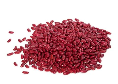 Red haricots on white background. Stock Photos