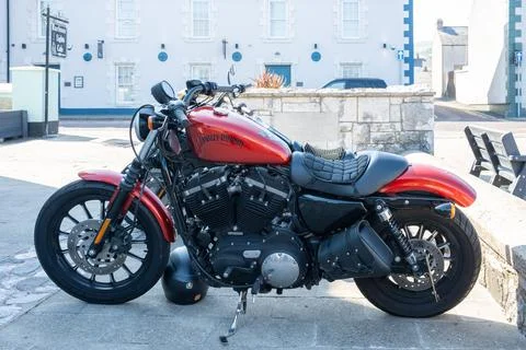 Red Harley Davidson Motorcycle Stock Photos