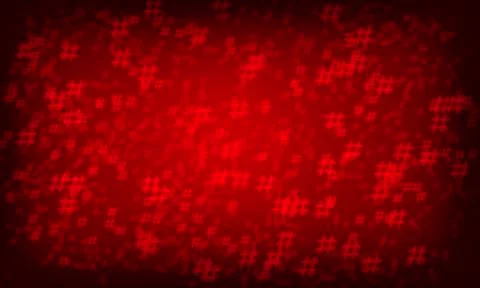 Red hashtag random pattern background. Stock Illustration