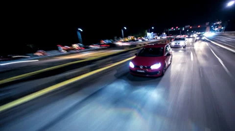 Red Hatch Timelapse Driving on Freeway 251BD4 Stock Footage 32883960