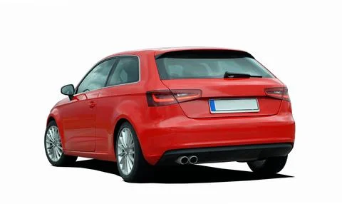 Red hatchback Fotos Stock