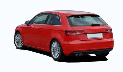 Red hatchback Fotos Stock