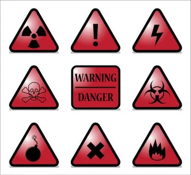 Red Hazard Triangles Illustrazione stock