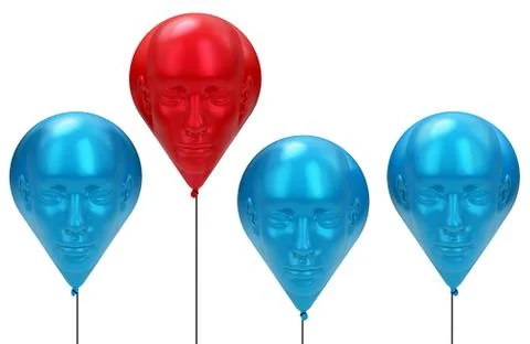 The red head balloon Stock Illustration