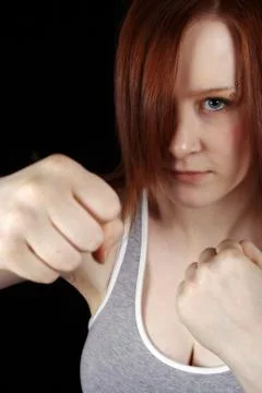 Red head boxer Foto stock