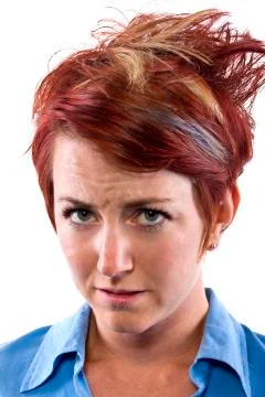 Red Head on White Background Stock Photos