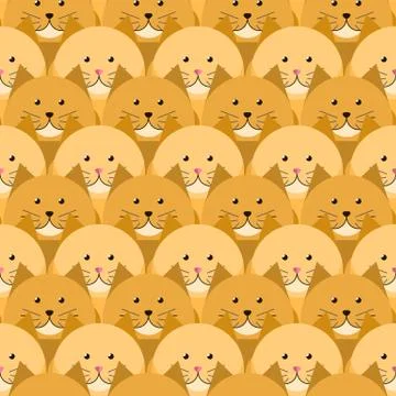 Red-headed cats seamless pattern Stock Illustration