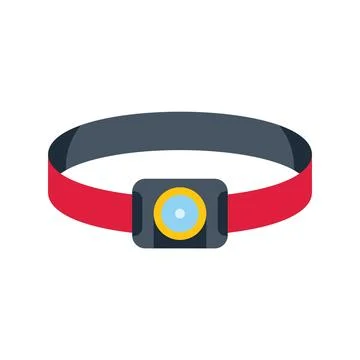 Red headlamp for lighting the way when hiking or camping Stock Illustration