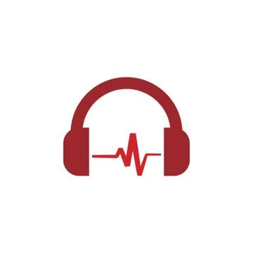 Red headphone template vector Stock Illustration