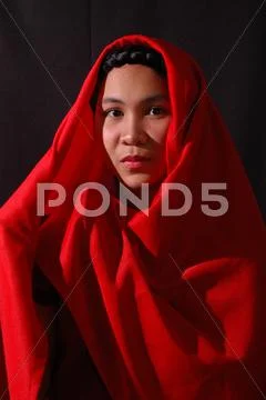 Red headscarf Stock Photos