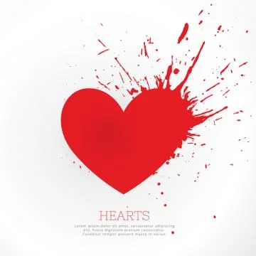 Red heard with ink splatter Stock Illustration
