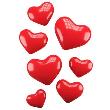 Red heart 3D model. 3D illustration. Stock Illustration