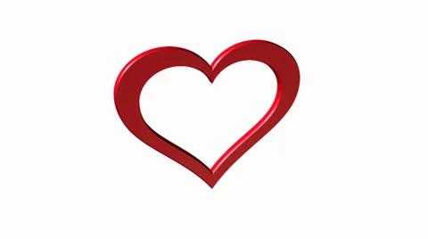 Red heart 3d rotating Video stock 34358381